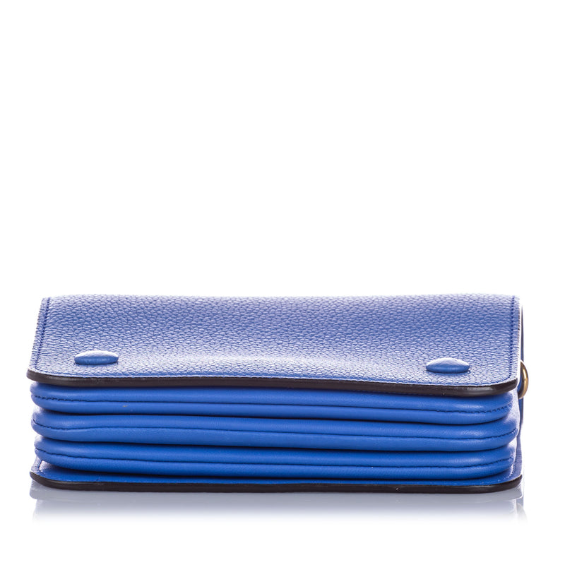 Small Clifton Leather Crossbody Bag Blue