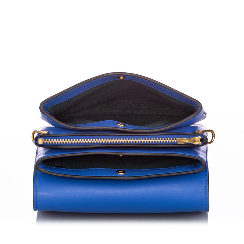 Small Clifton Leather Crossbody Bag Blue