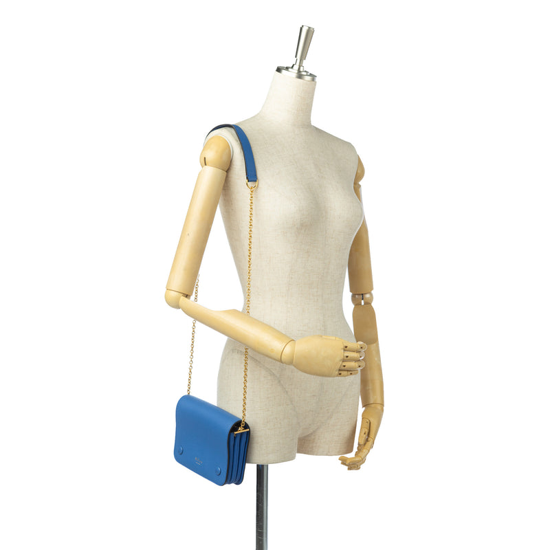 Small Clifton Leather Crossbody Bag Blue