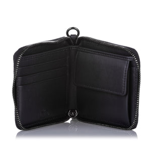 Camo Star Zip Around Canvas Small Wallet Black