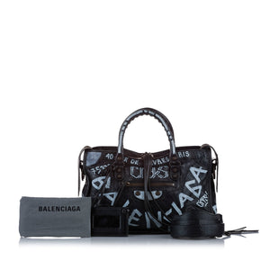 Small Motocross Graffiti Classic City Leather Satchel Black - Bag Religion