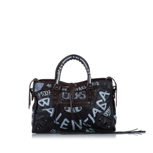 Small Motocross Graffiti Classic City Leather Satchel Black - Bag Religion