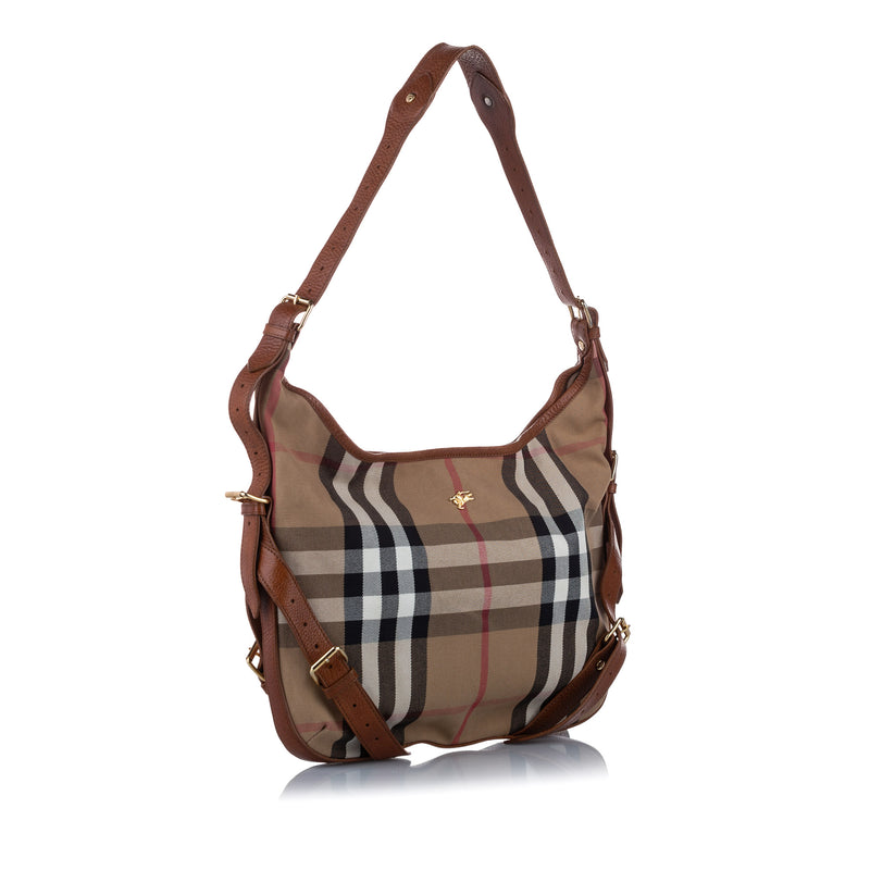 House Check Canvas Shoulder Bag Brown - Bag Religion