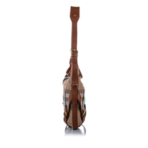 House Check Canvas Shoulder Bag Brown - Bag Religion