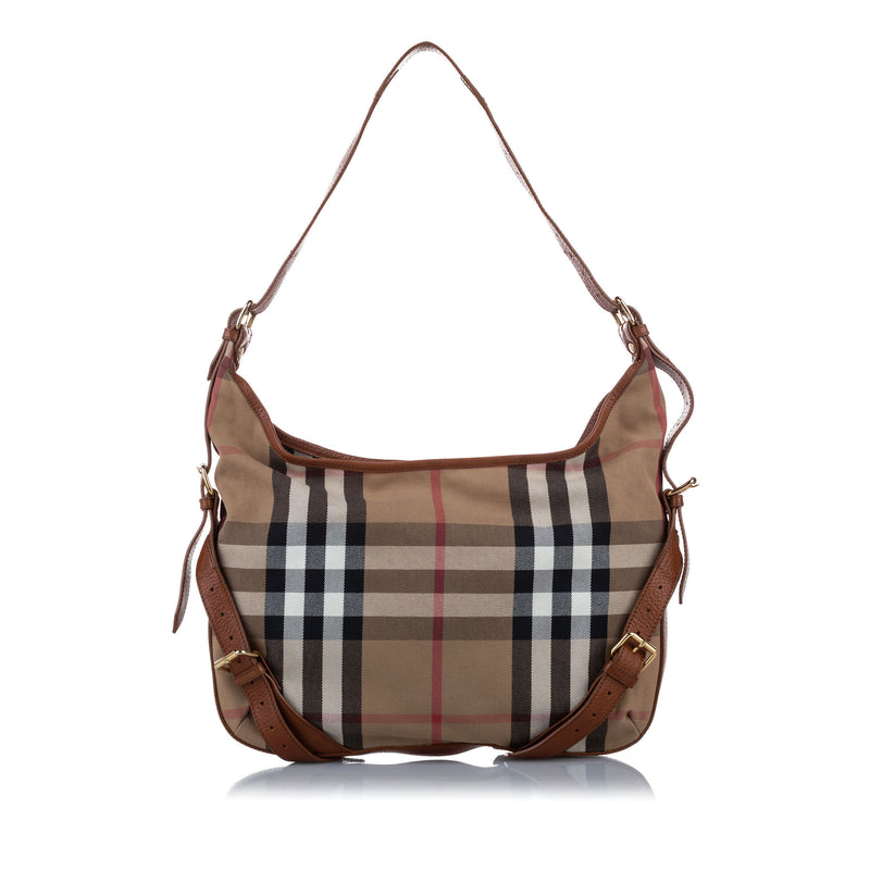 House Check Canvas Shoulder Bag Brown - Bag Religion