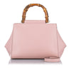 Small Bamboo Nymphaea Leather Satchel Pink - Bag Religion