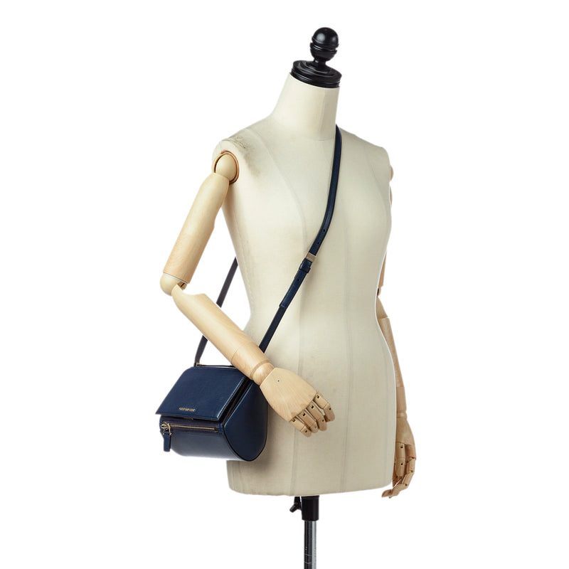 Givenchy Mini Pandora Box Chain Black Calf Leather Shoulder Bag Purse GHW
