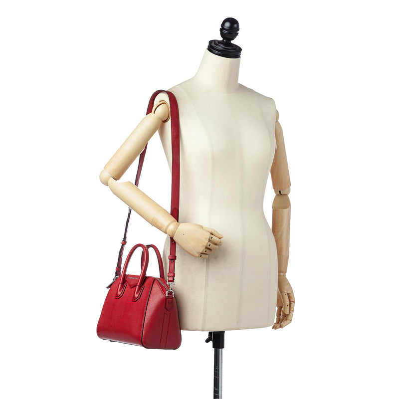 aAntigona Satchel Bag | Red Leather Satchel | Bag Religion
