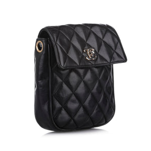 CC Matelasse Lambskin Leather Crossbody Bag Black - Bag Religion