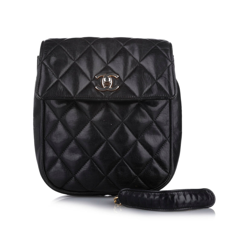 CC Matelasse Lambskin Leather Crossbody Bag Black - Bag Religion