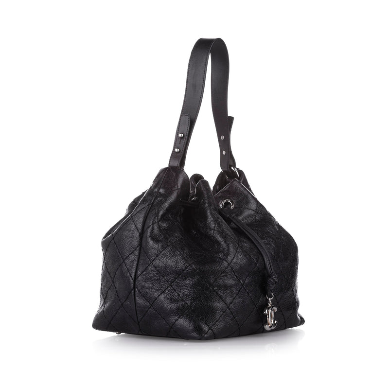 CC Matelasse Leather Bucket Black - Bag Religion