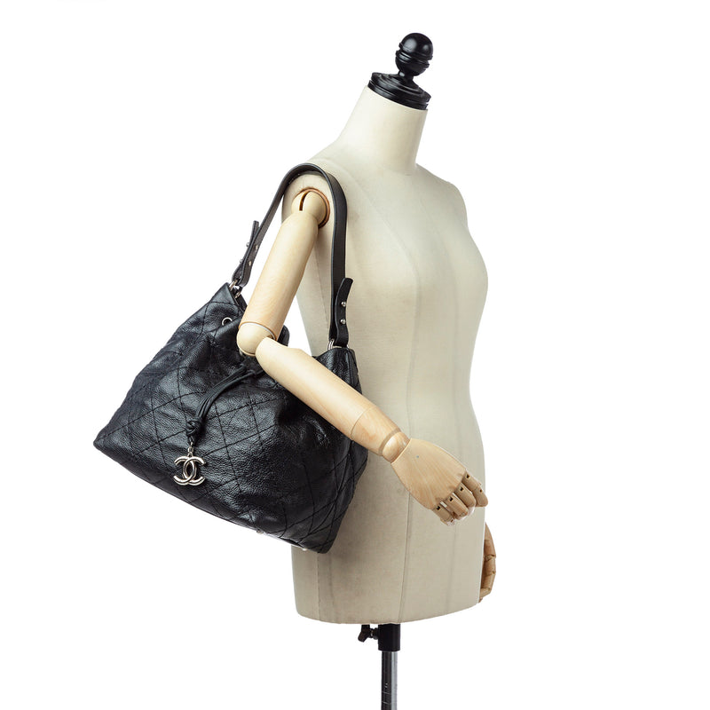 CC Matelasse Leather Bucket Black - Bag Religion
