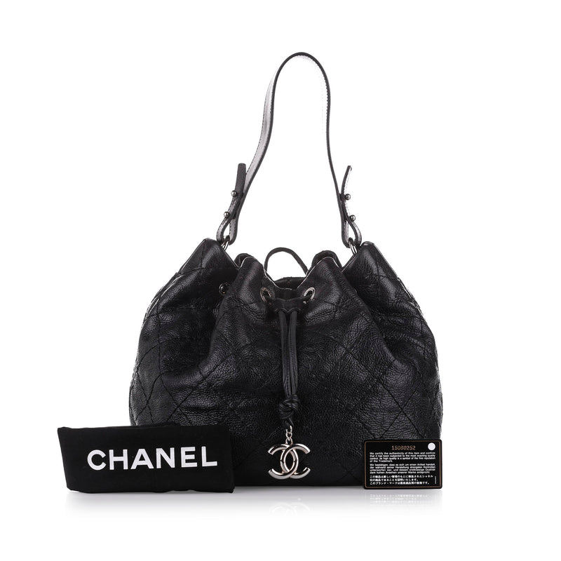CC Matelasse Leather Bucket Black - Bag Religion