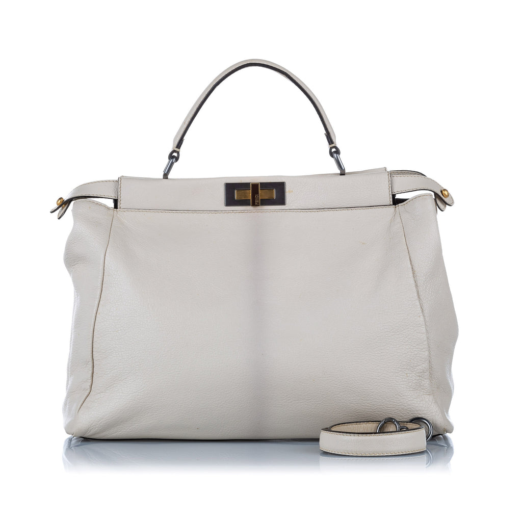 Peekaboo Leather Satchel White - Bag Religion