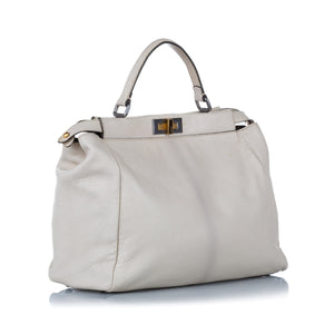 Peekaboo Leather Satchel White - Bag Religion
