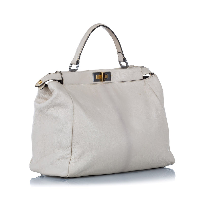 Peekaboo Leather Satchel White - Bag Religion