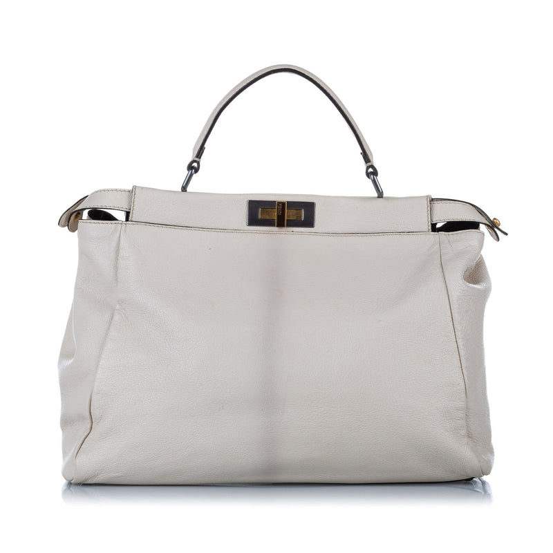 Peekaboo Leather Satchel White - Bag Religion