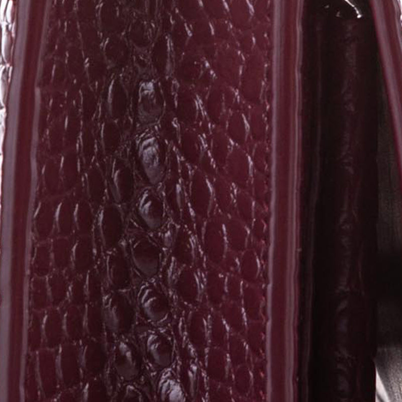 Sunset Croc Embossed Leather Satchel Red - Bag Religion