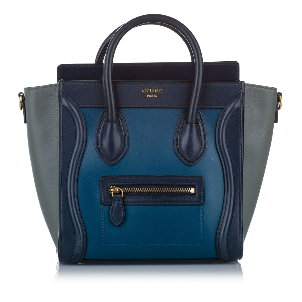 Nano Luggage Leather Satchel Blue - Bag Religion