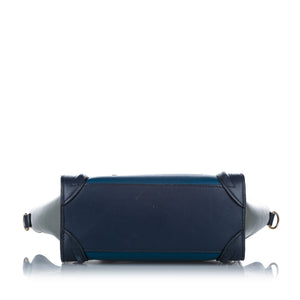 Nano Luggage Leather Satchel Blue - Bag Religion