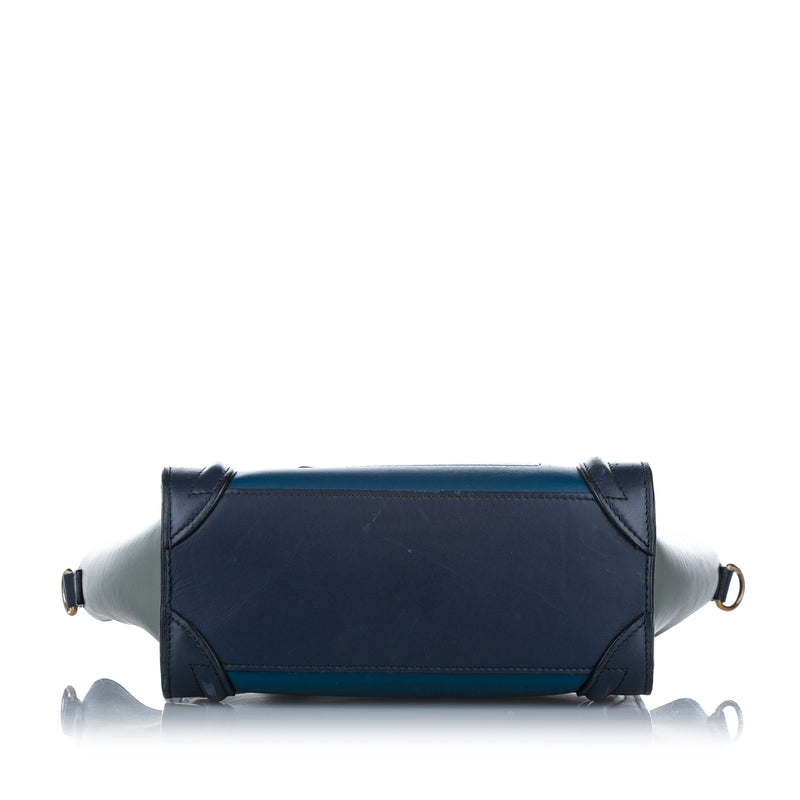 Nano Luggage Leather Satchel Blue - Bag Religion