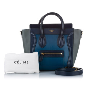 Nano Luggage Leather Satchel Blue - Bag Religion