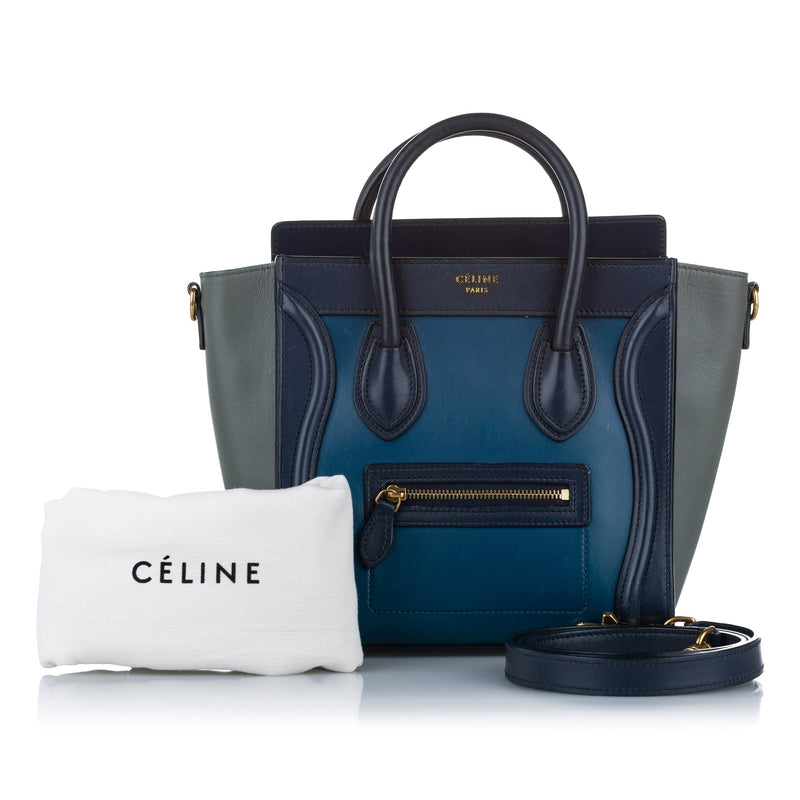 Nano Luggage Leather Satchel Blue - Bag Religion