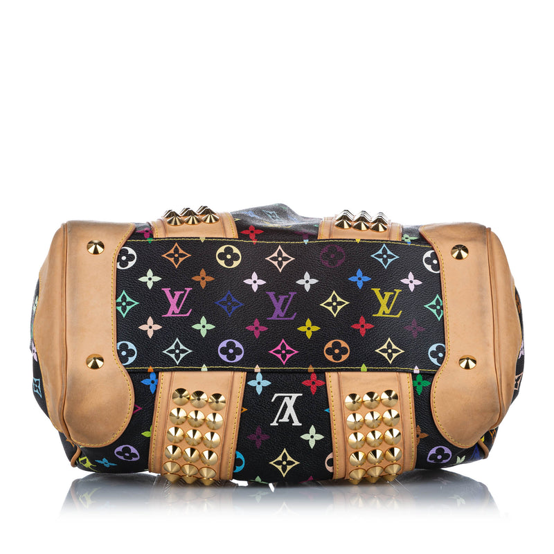 LOUIS VUITTON Monogram Multicolor Courtney MM Black Studded Bag