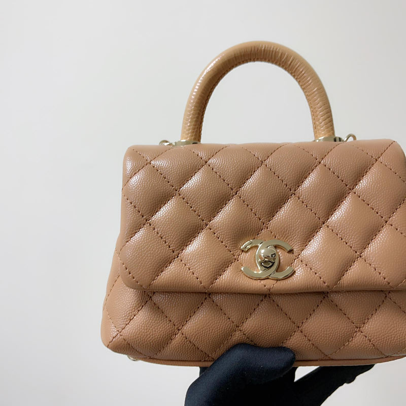 Mini Coco Handle Flap Caramel LGHW