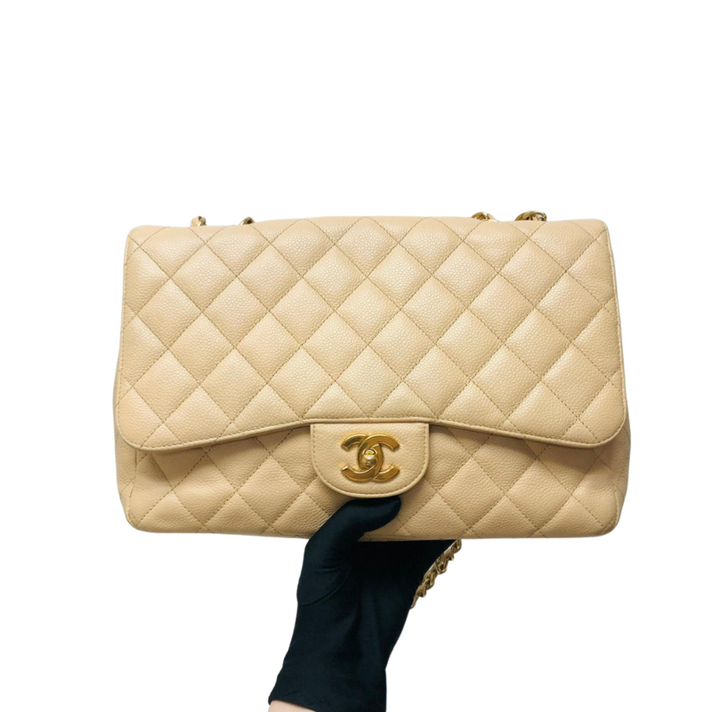 chanel flap bag jumbo caviar