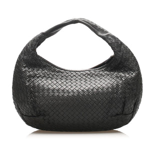 Intrecciato Leather Hobo Bag Black - Bag Religion
