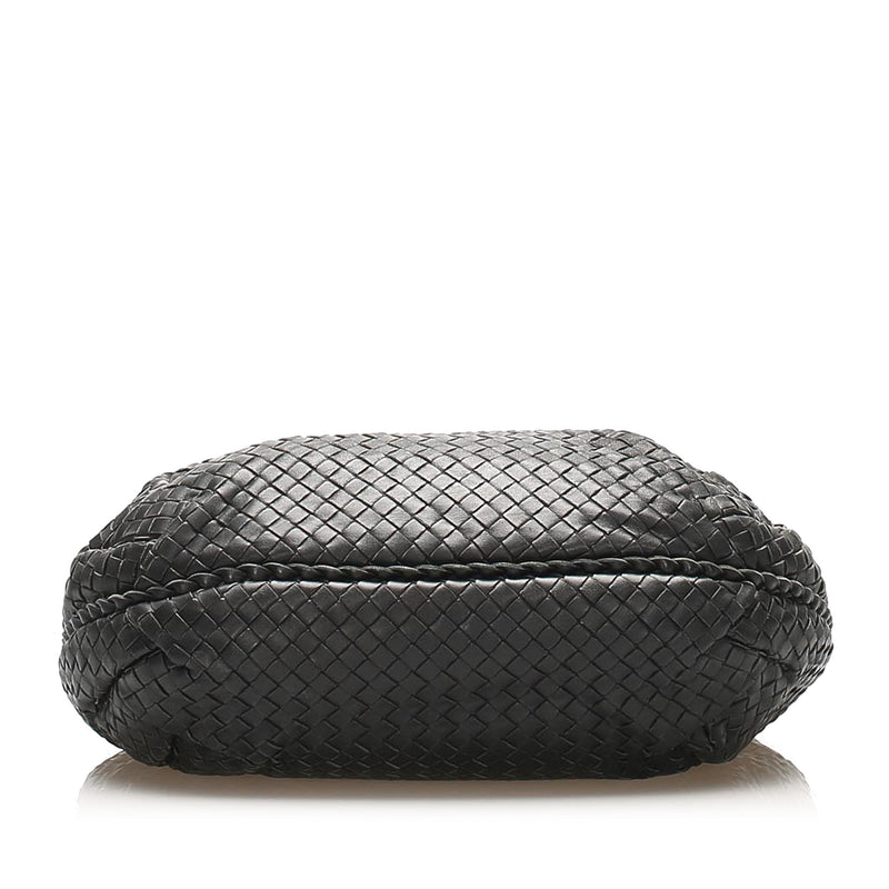 Intrecciato Leather Hobo Bag Black - Bag Religion