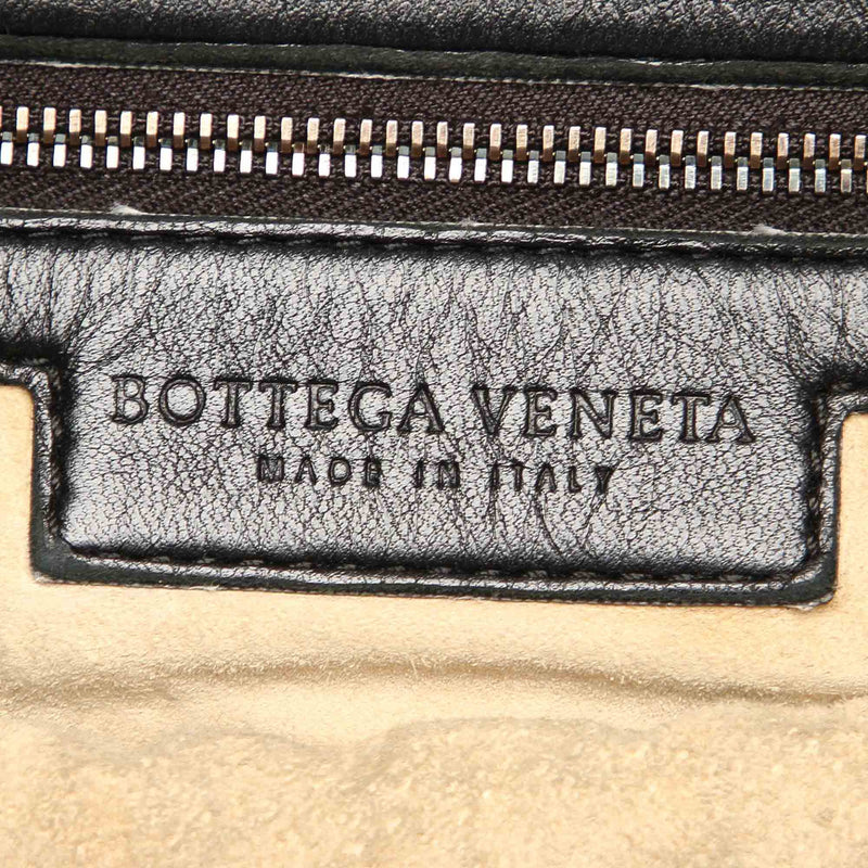 Intrecciato Leather Hobo Bag Black - Bag Religion