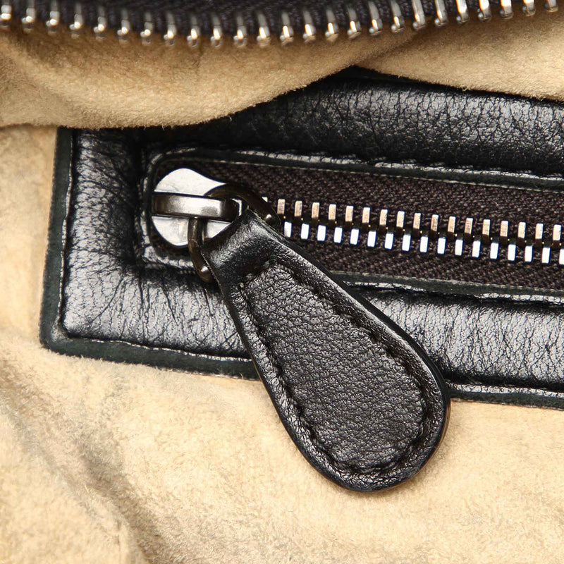 Intrecciato Leather Hobo Bag Black - Bag Religion
