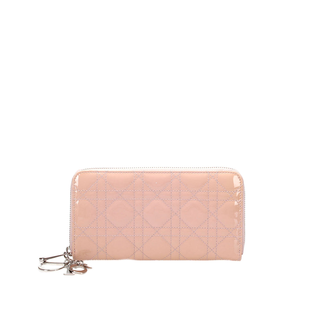 Cannage Patent Leather Wallet Pink - Bag Religion