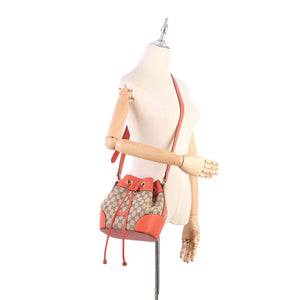 GG Canvas Drawstring Bucket Bag Brown - Bag Religion