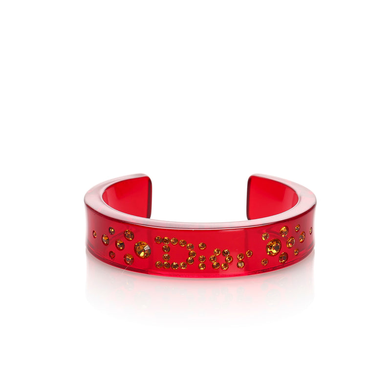 Rhinestone Bangle Red