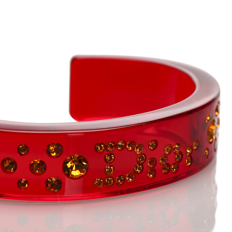 Rhinestone Bangle Red