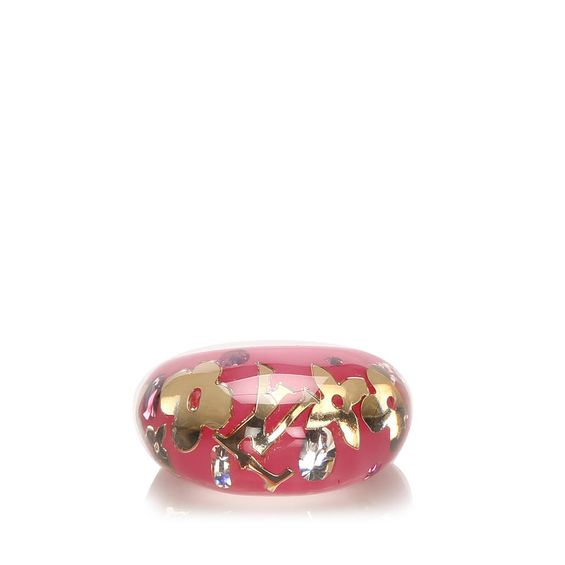 Resin Crystal Inclusion Ring Pink