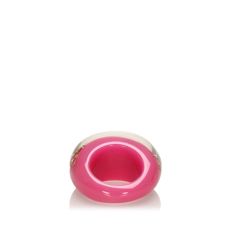 Resin Crystal Inclusion Ring Pink