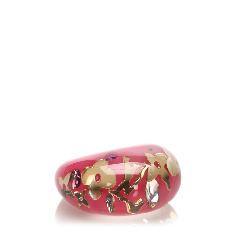 Resin Crystal Inclusion Ring Pink