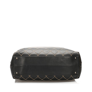 Surpique Leather Travel Handbag Black