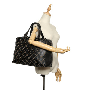 Surpique Leather Travel Handbag Black