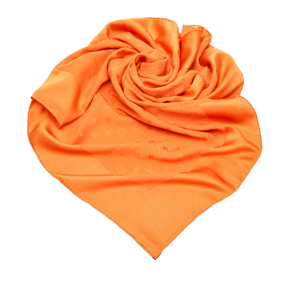 Orange Monogram Monaco Silk Scarf