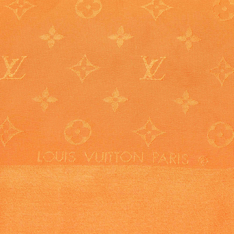 Orange Monogram Monaco Silk Scarf