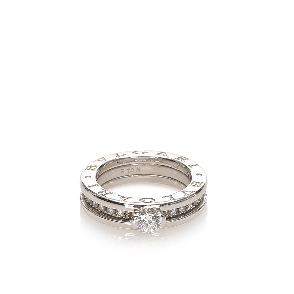 Diamond Paved 18 K B-Zero1 Ring Silver