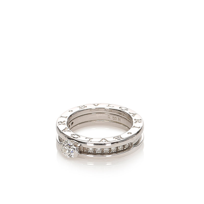 Diamond Paved 18 K B-Zero1 Ring Silver