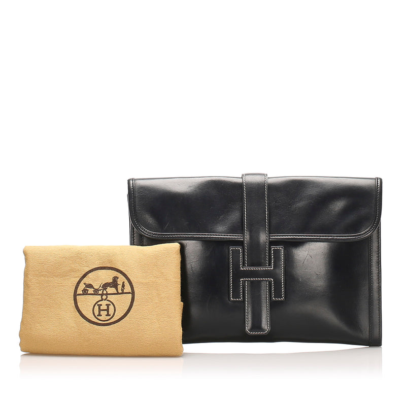 Black Jige GM Leather Clutch Bag