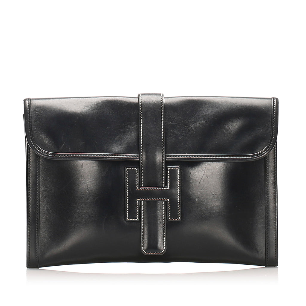 Black Jige GM Leather Clutch Bag