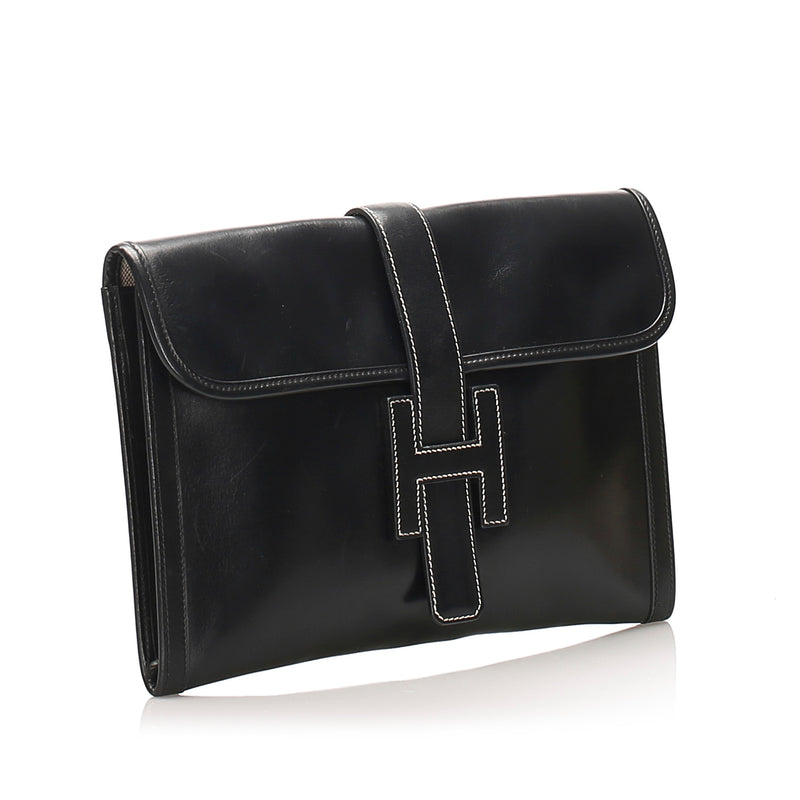 Black Jige GM Leather Clutch Bag